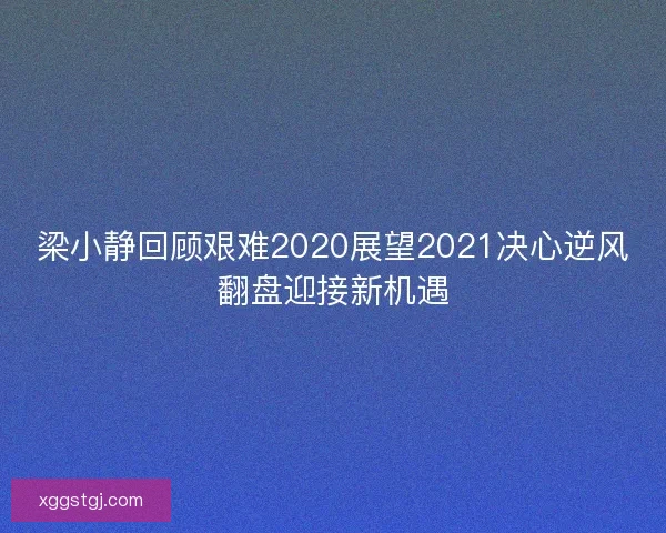 梁小静回顾艰难2020展望2021决心逆风翻盘迎接新机遇