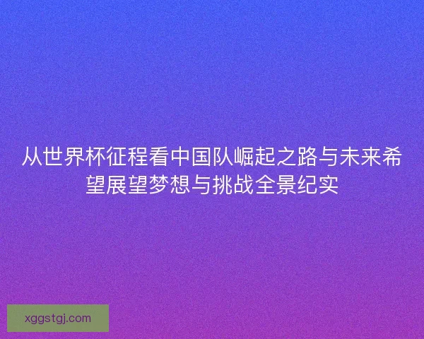 从世界杯征程看中国队崛起之路与未来希望展望梦想与挑战全景纪实