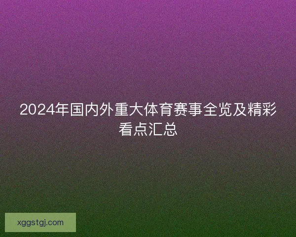 2024年国内外重大体育赛事全览及精彩看点汇总