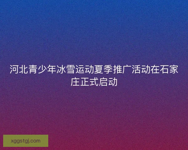 河北青少年冰雪运动夏季推广活动在石家庄正式启动
